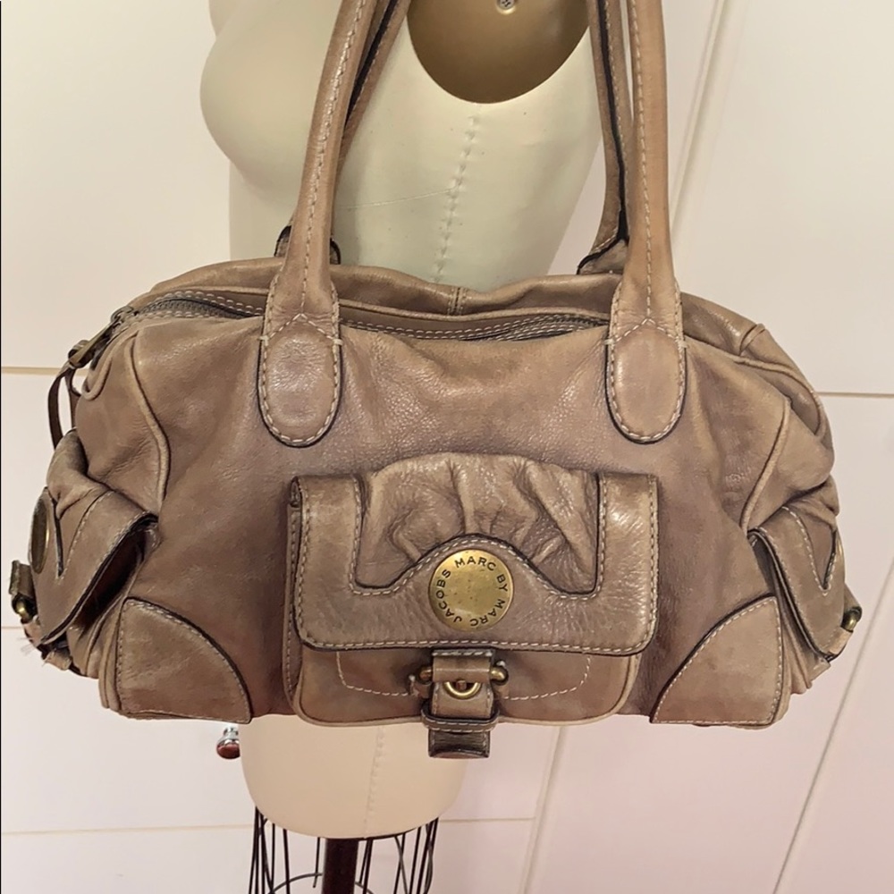 Marc by Marc Jacobs Taupe Leather Satchel